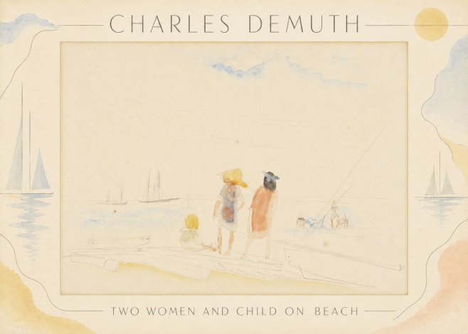 Charles Demuth Two Women and Child on Beach No3 - Affiche