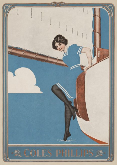 Coles Phillips Woman on a Yacht No1 - Affiche