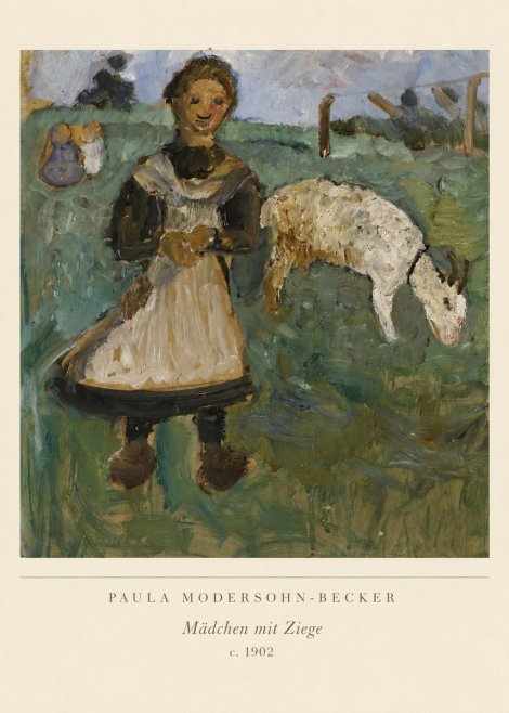 Paula Modersohn-Becker Mädchen Mit Ziege No6 - Affiche