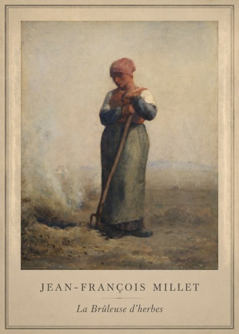 Jean-François Millet La Brûleuse D'herbes No1 - Affiche