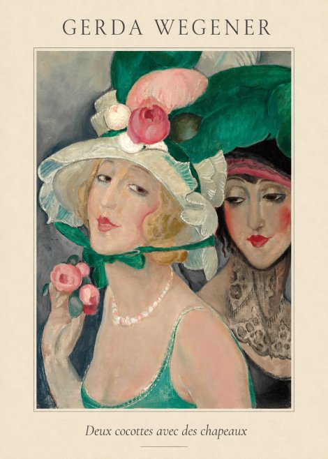 Gerda Wegener Deux Cocottes Avec Des Chapeaux No4 - Affiche