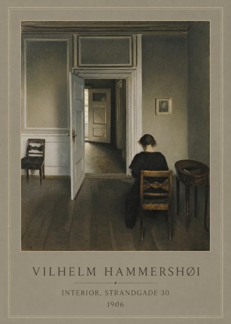 Vilhelm Hammershøi Interior, Strandgade 30 II No1 - Affiche