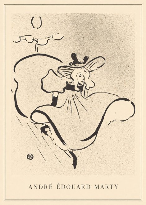 André Édouard Marty Elegant Woman with Hat No2 - Affiche