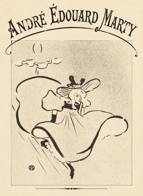 André Édouard Marty Elegant Woman with Hat No4 - Affiche