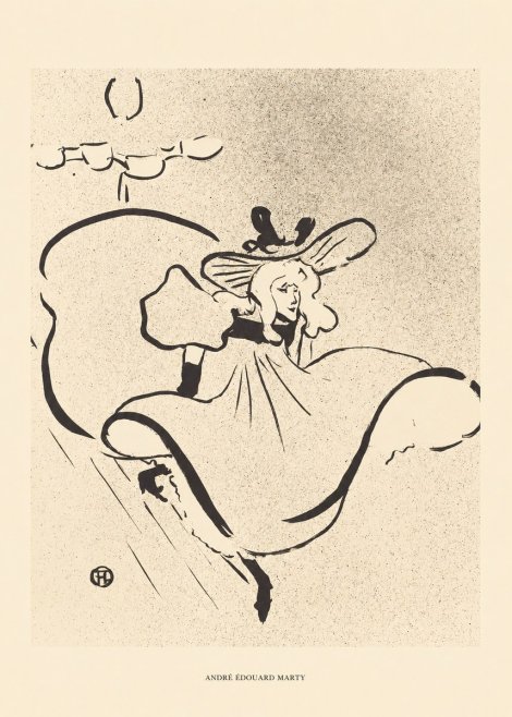 André Édouard Marty Elegant Woman with Hat No6 - Affiche