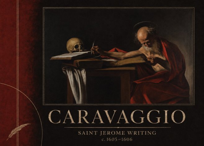Michelangelo Merisi da Caravaggio Saint Jerome Writing I No2 - Affiche