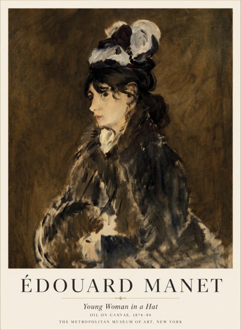 Édouard Manet Young Woman in a Hat I No2 - Affiche