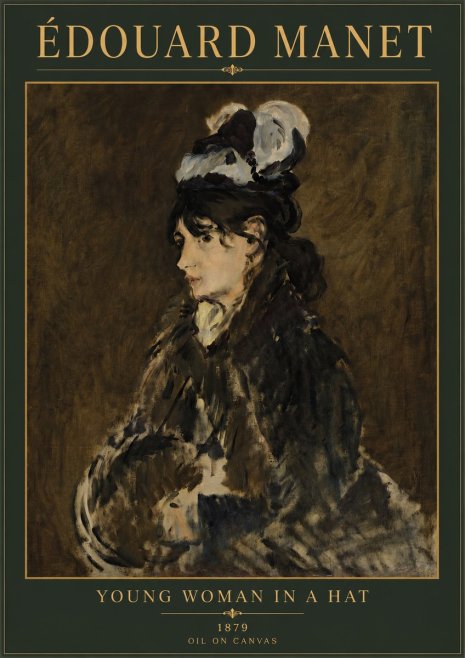 Édouard Manet Young Woman in a Hat I No4 - Affiche