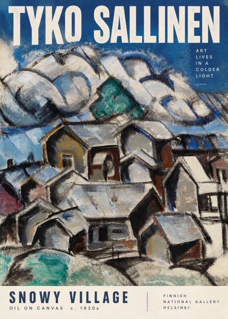 Tyko Sallinen Snowy Village No2 - Affiche