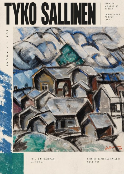Tyko Sallinen Snowy Village No5 - Affiche