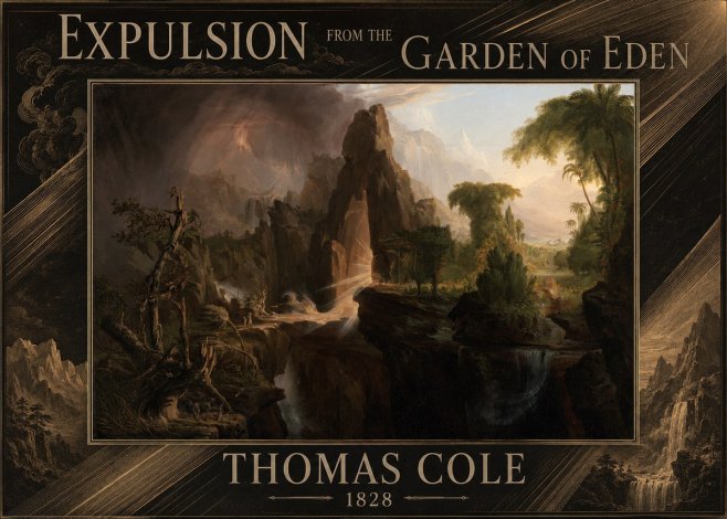 Thomas Cole Expulsion from the Garden of Eden II No4 - Affiche