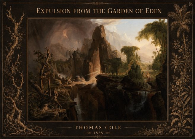 Thomas Cole Expulsion from the Garden of Eden II No6 - Affiche