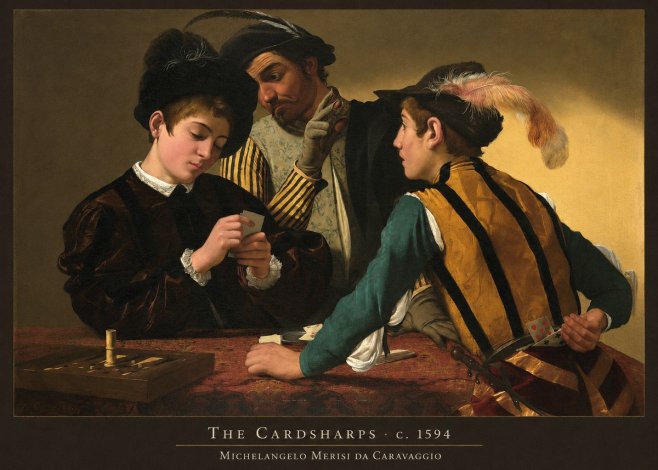 Michelangelo Merisi da Caravaggio The Cardsharps III No3 - Affiche
