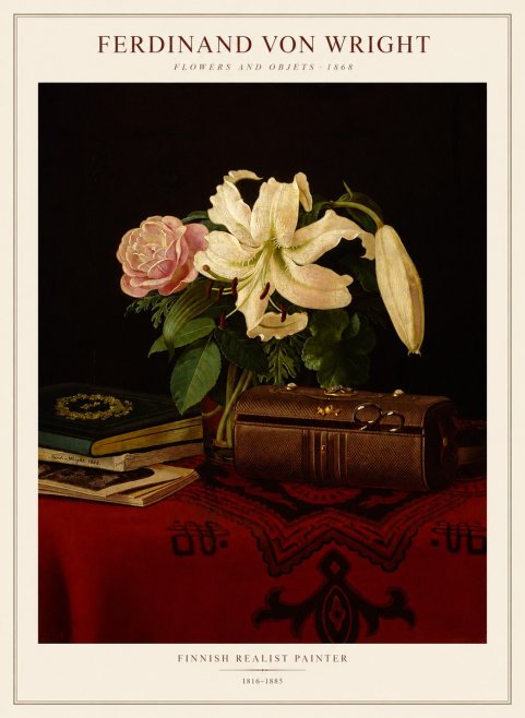 Ferdinand von Wright Flowers and Objets No1 - Affiche