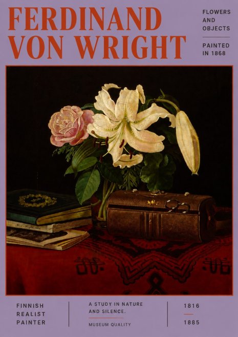 Ferdinand von Wright Flowers and Objets No6 - Affiche