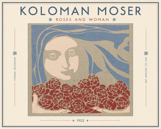 Koloman Moser Roses and Woman No3 - Affiche
