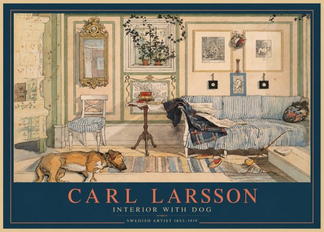 Carl Larsson Interior with Dog No2 - Affiche