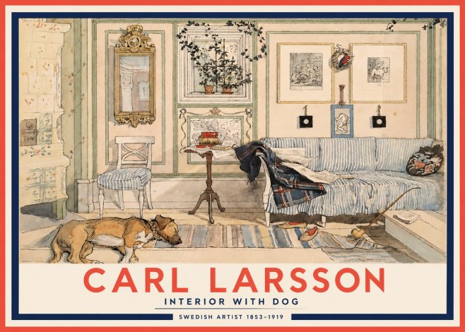 Carl Larsson Interior with Dog No3 - Affiche