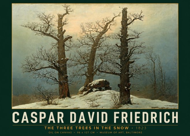 Caspar David Friedrich The Three Trees in the Snow No2 - Affiche