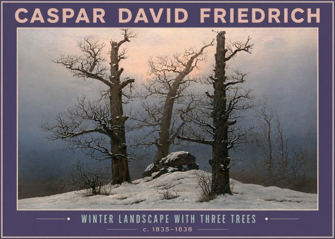 Caspar David Friedrich The Three Trees in the Snow No6 - Affiche