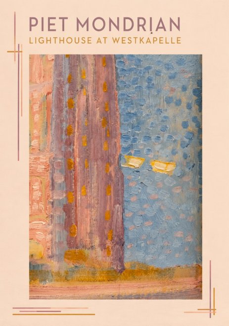 Piet Mondrian Lighthouse at Westkapelle No1 - Affiche