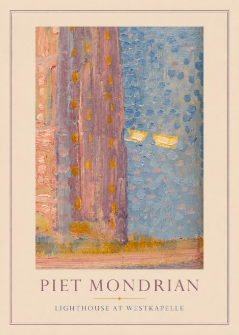 Piet Mondrian Lighthouse at Westkapelle No4 - Affiche