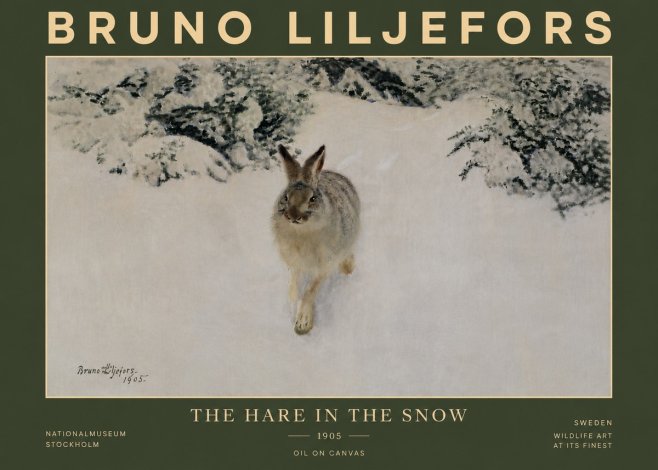 Bruno Liljefors The Hare in the Snow No6 - Affiche