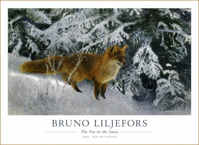Bruno Liljefors The Fox in the Snow No1 - Affiche