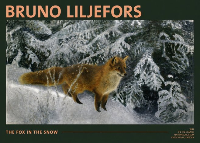 Bruno Liljefors The Fox in the Snow No2 - Affiche