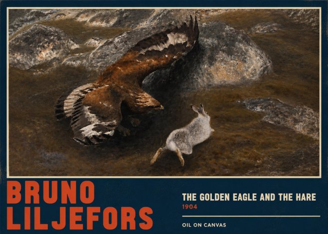 Bruno Liljefors The Golden Eagle and the Hare, 1904 No2 - Affiche
