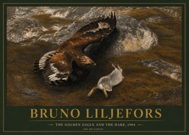 Bruno Liljefors The Golden Eagle and the Hare, 1904 No5 - Affiche
