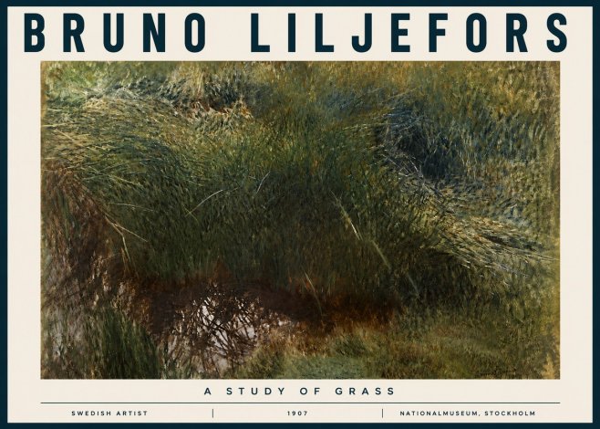 Bruno Liljefors A Study of Grass No4 - Affiche