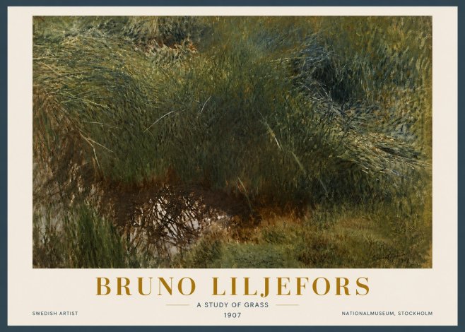 Bruno Liljefors A Study of Grass No5 - Affiche