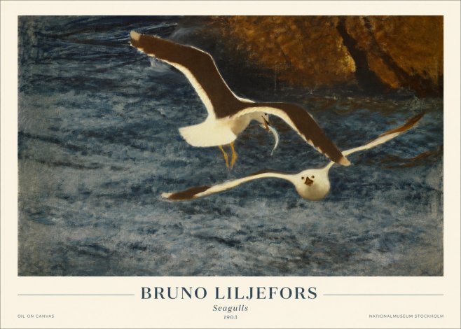 Bruno Liljefors Seagulls No1 - Affiche
