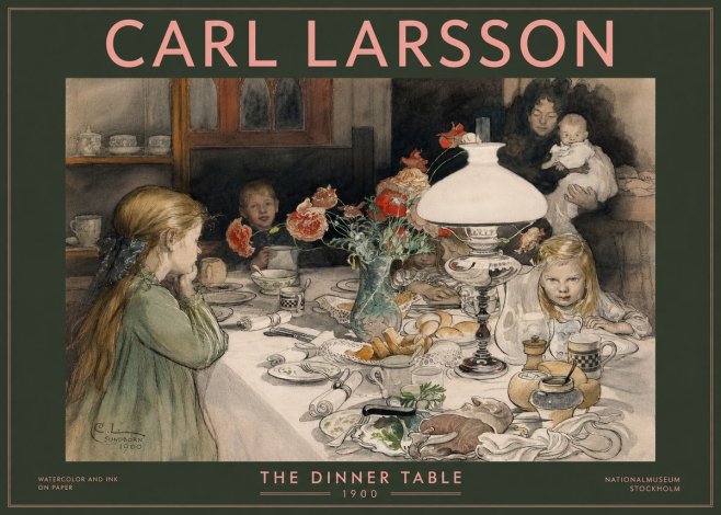 Carl Larsson The Dinner Table No3 - Affiche
