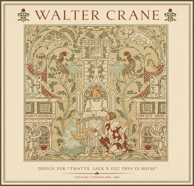 Walter Crane Design for "Thatte Jack B Vilt Thys Ye Hovse" No3 - Affiche