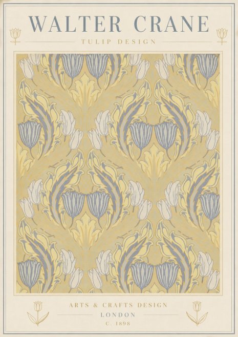 Walter Crane Tulip Design I No3 - Affiche
