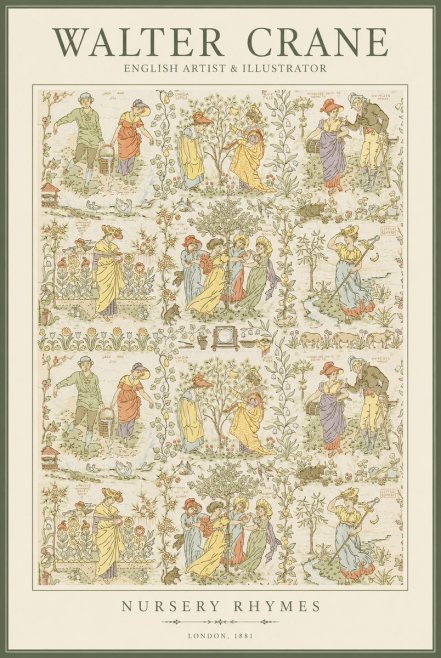 Walter Crane Nursery Rhymes No1 - Affiche