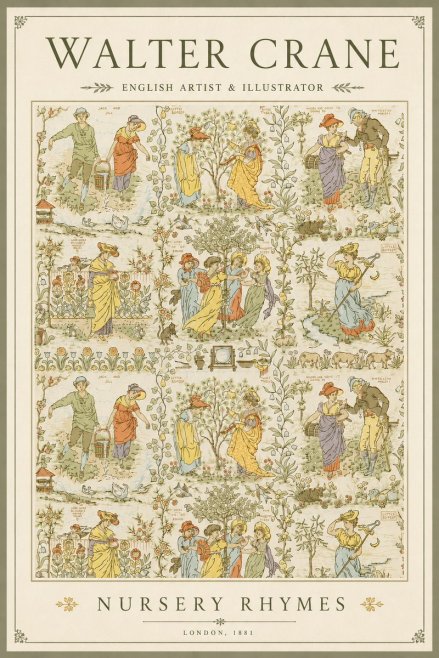 Walter Crane Nursery Rhymes No3 - Affiche