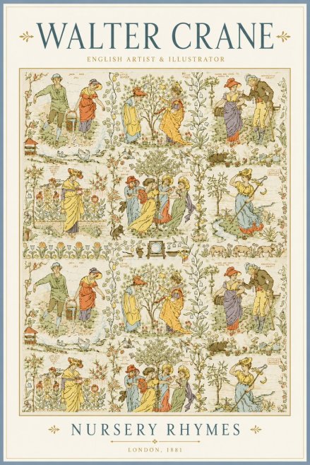 Walter Crane Nursery Rhymes No4 - Affiche
