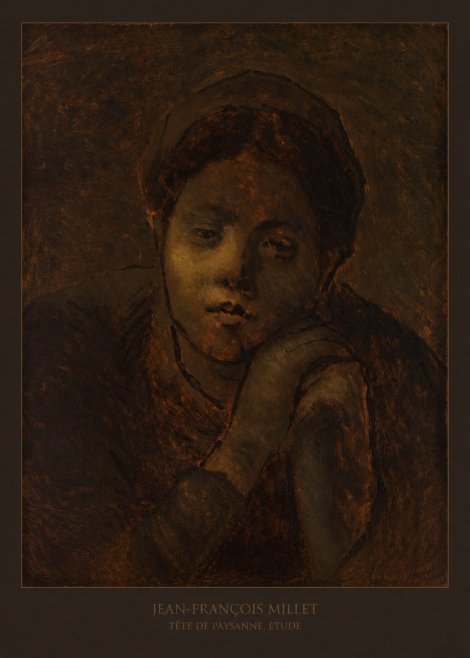 Jean-François Millet Tête De Paysanne, Étude No6 - Affiche