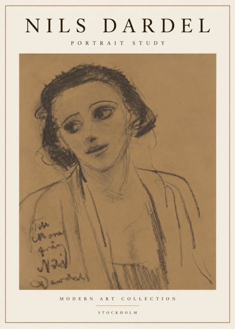 Nils Dardel Portrait Study No1 - Affiche