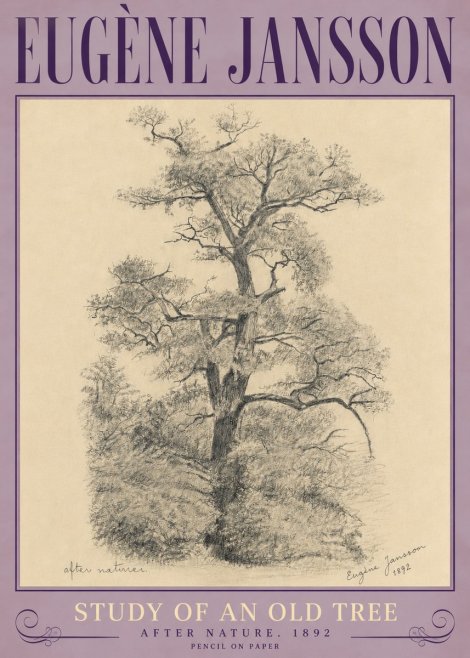Eugène Jansson Study of an Old Tree No4 - Affiche