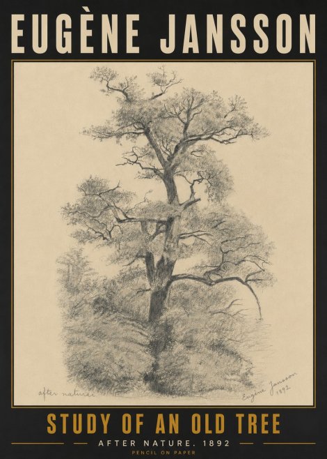 Eugène Jansson Study of an Old Tree No5 - Affiche