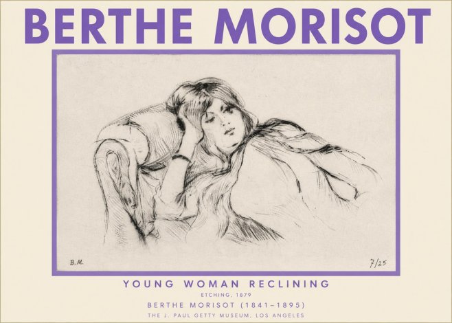 Berthe Morisot Young Woman Reclining I No2 - Affiche