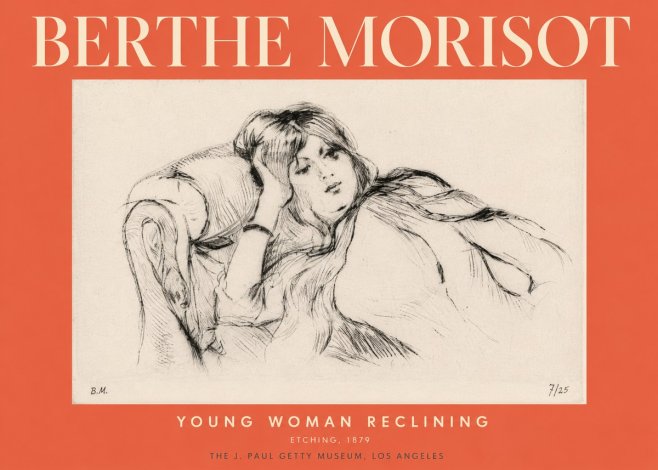 Berthe Morisot Young Woman Reclining I No3 - Affiche
