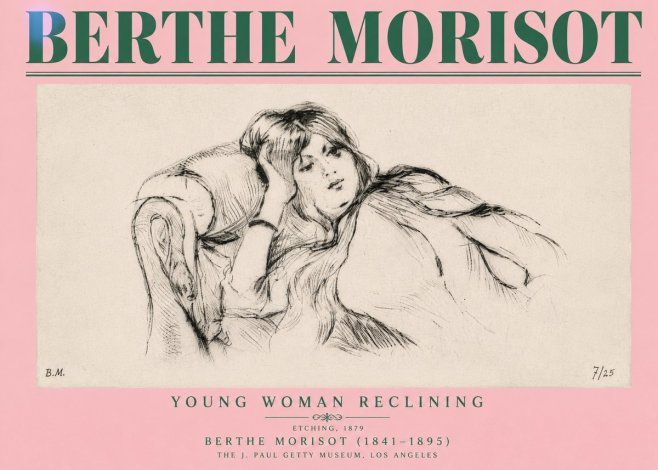 Berthe Morisot Young Woman Reclining I No4 - Affiche