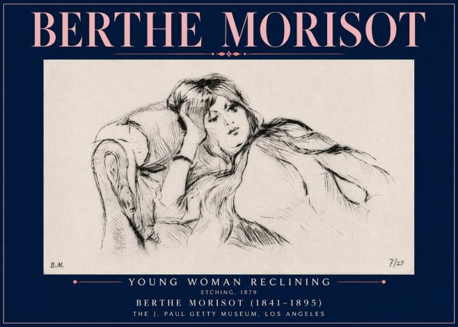 Berthe Morisot Young Woman Reclining I No5 - Affiche