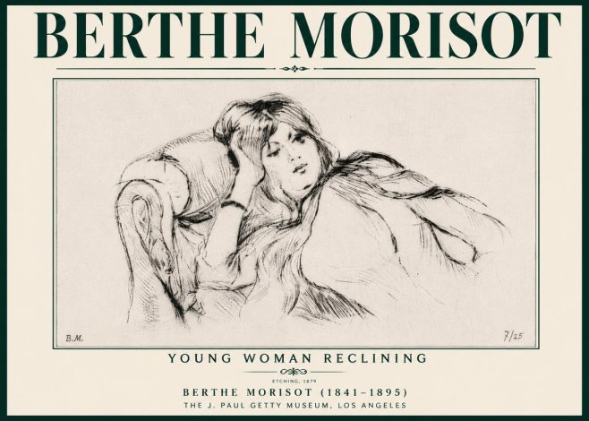 Berthe Morisot Young Woman Reclining I No6 - Affiche