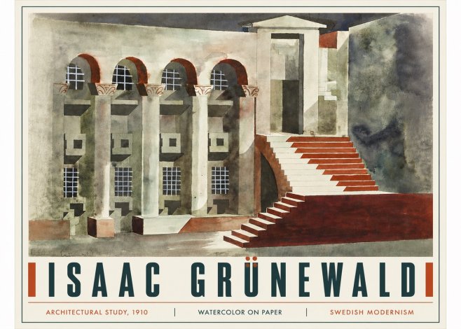 Isaac Grünewald Architectural Study, 1910 No5 - Affiche